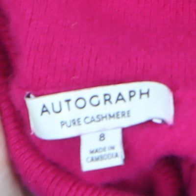 Marks and Spencer Autograph Women’s Pink Cashmere Roll Neck Jumper Size 8
