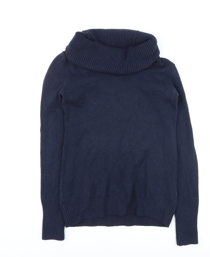 Gap Women's Blue Cowl Neck Knit Jumper XS Long Sleeve