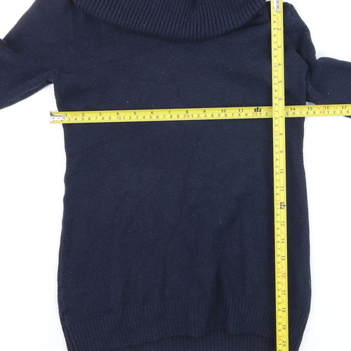 Gap Women's Blue Cowl Neck Knit Jumper XS Long Sleeve