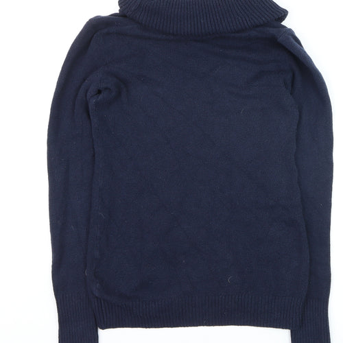 Gap Women's Blue Cowl Neck Knit Jumper XS Long Sleeve
