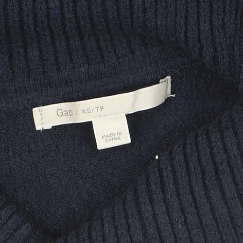 Gap Women's Blue Cowl Neck Knit Jumper XS Long Sleeve