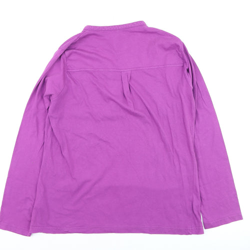 Country Rose Womens Purple Cotton Long Sleeve Tunic Blouse M