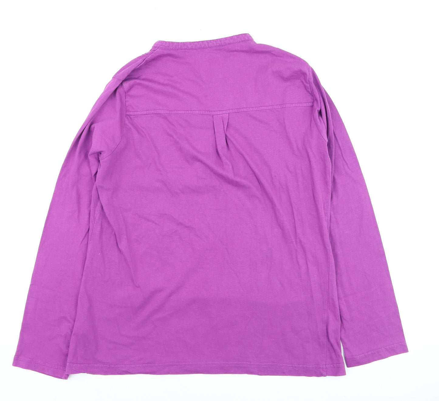 Country Rose Womens Purple Cotton Long Sleeve Tunic Blouse M