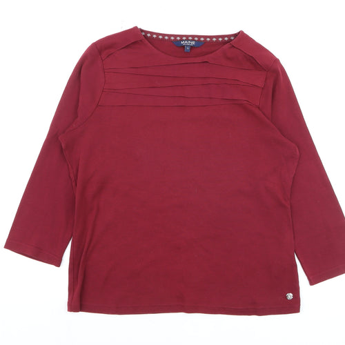 Maine New England Women's Red 3/4 Sleeve Cotton T-Shirt Size 12