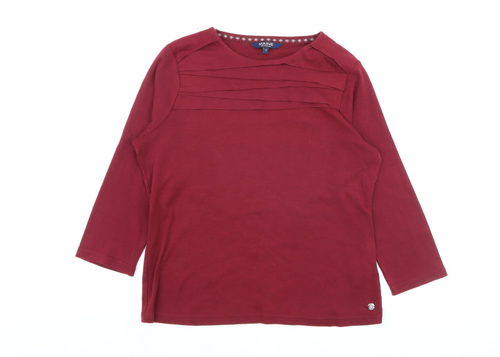 Maine New England Women's Red 3/4 Sleeve Cotton T-Shirt Size 12