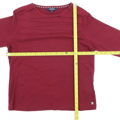 Maine New England Women's Red 3/4 Sleeve Cotton T-Shirt Size 12