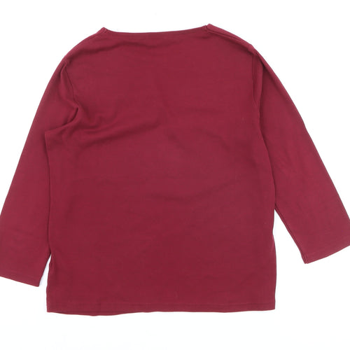 Maine New England Women's Red 3/4 Sleeve Cotton T-Shirt Size 12