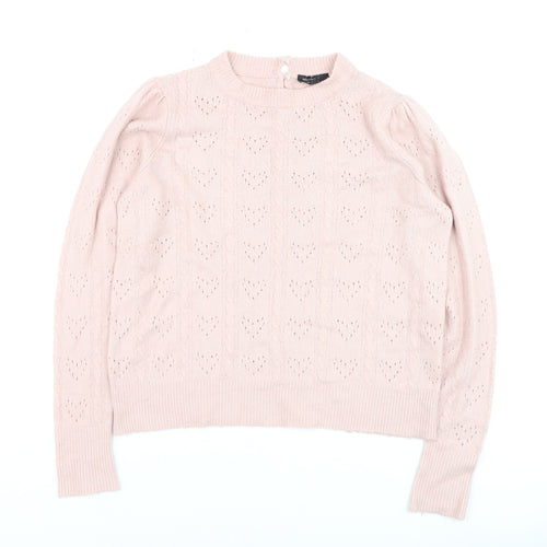 Nobody's Child Women's Pink Crew Neck Knit Jumper Size 10-12