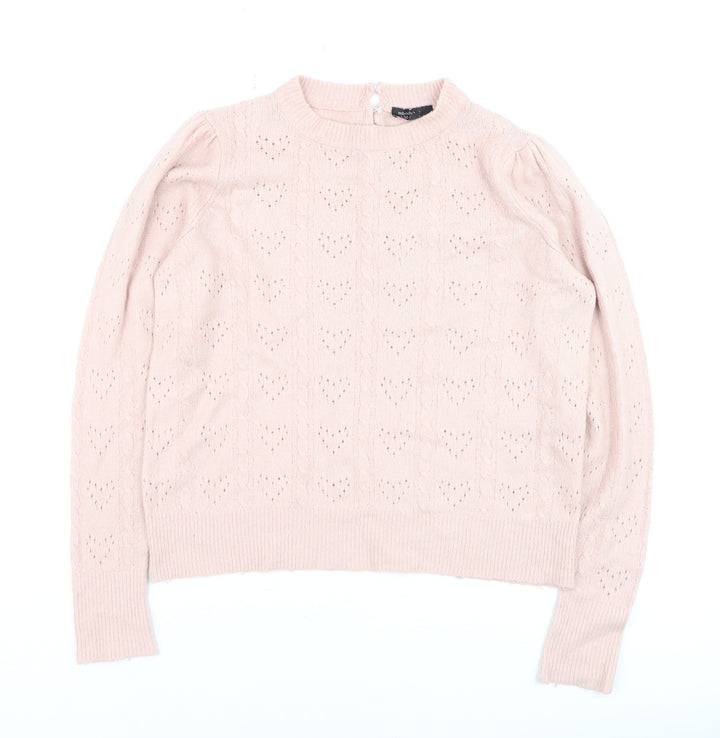 Nobody's Child Women's Pink Crew Neck Knit Jumper Size 10-12