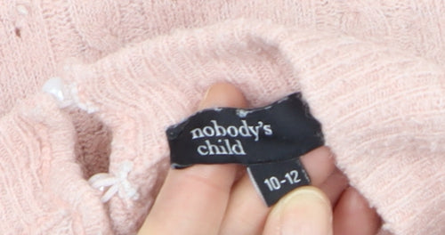 Nobody's Child Women's Pink Crew Neck Knit Jumper Size 10-12