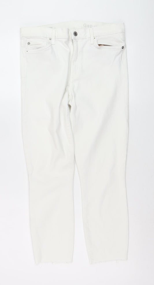 Gap Women's White True Skinny Ankle Jeans Size 10 Stretch Denim