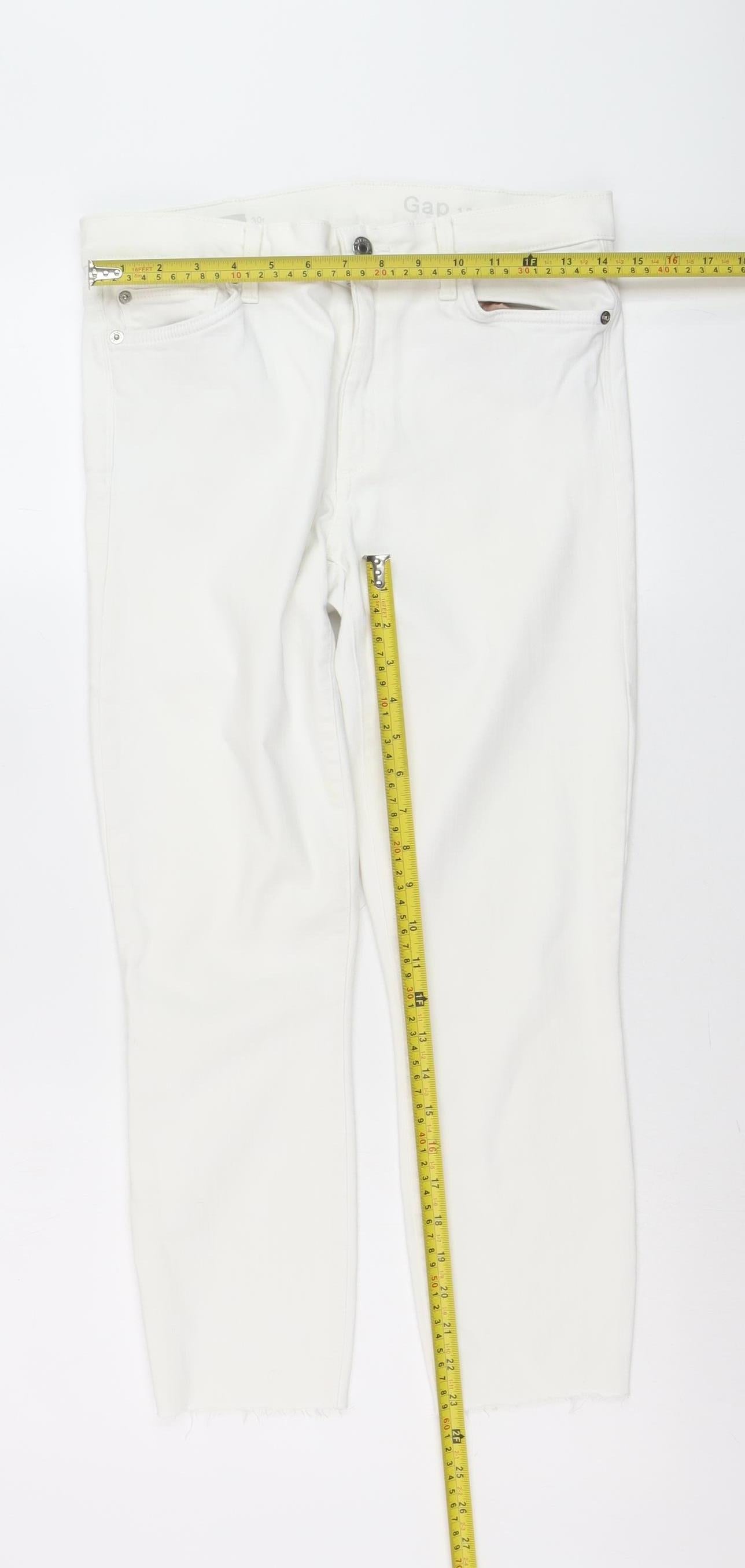 Gap Women's White True Skinny Ankle Jeans Size 10 Stretch Denim