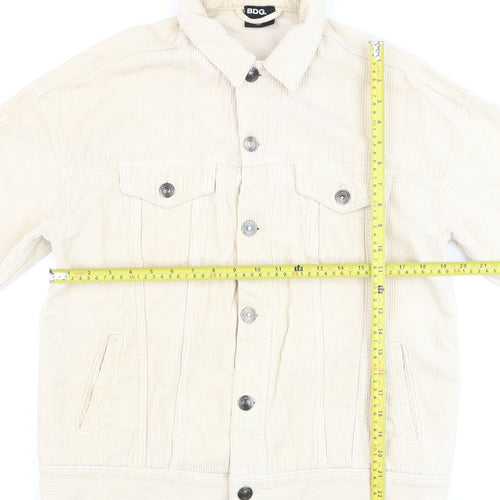 BDG Men's Beige Corduroy Button Jacket Small Regular Fit