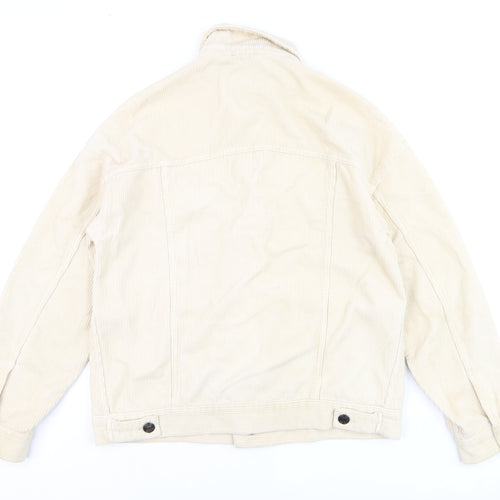 BDG Men's Beige Corduroy Button Jacket Small Regular Fit