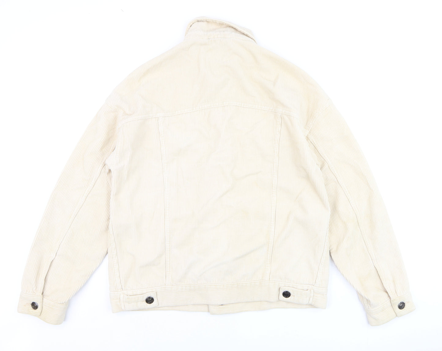 BDG Men's Beige Corduroy Button Jacket Small Regular Fit