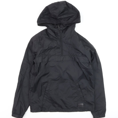 Vans Boys Black Medium Hooded 1/4 Zip Windbreaker Jacket
