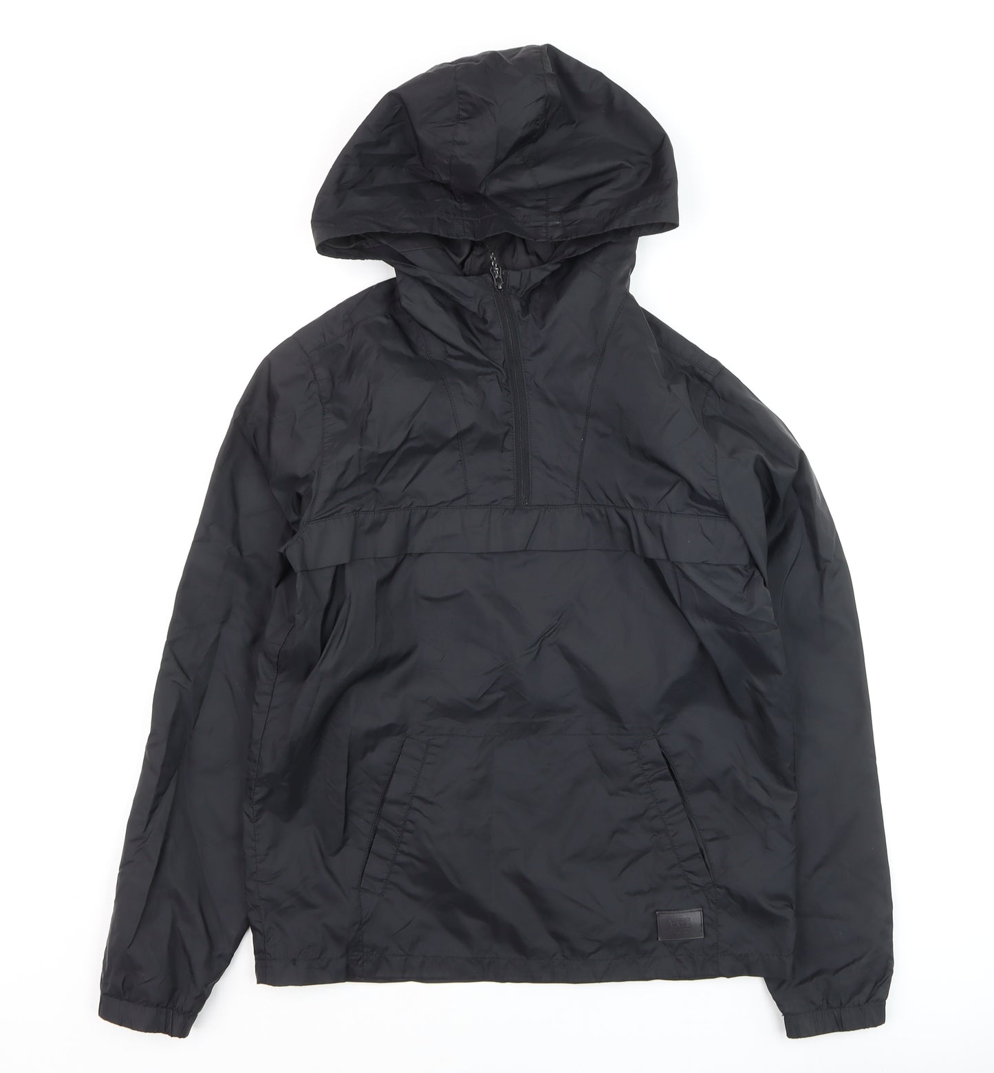 Vans Boys Black Medium Hooded 1/4 Zip Windbreaker Jacket