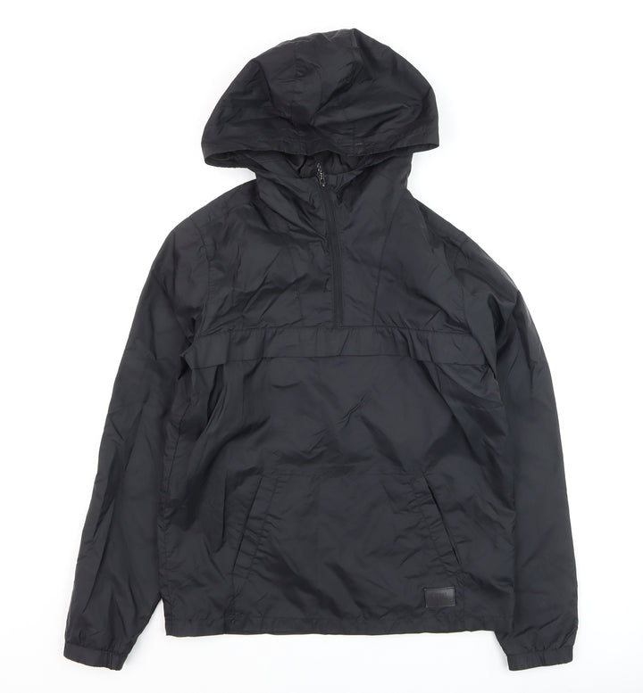 Vans Boys Black Medium Hooded 1/4 Zip Windbreaker Jacket