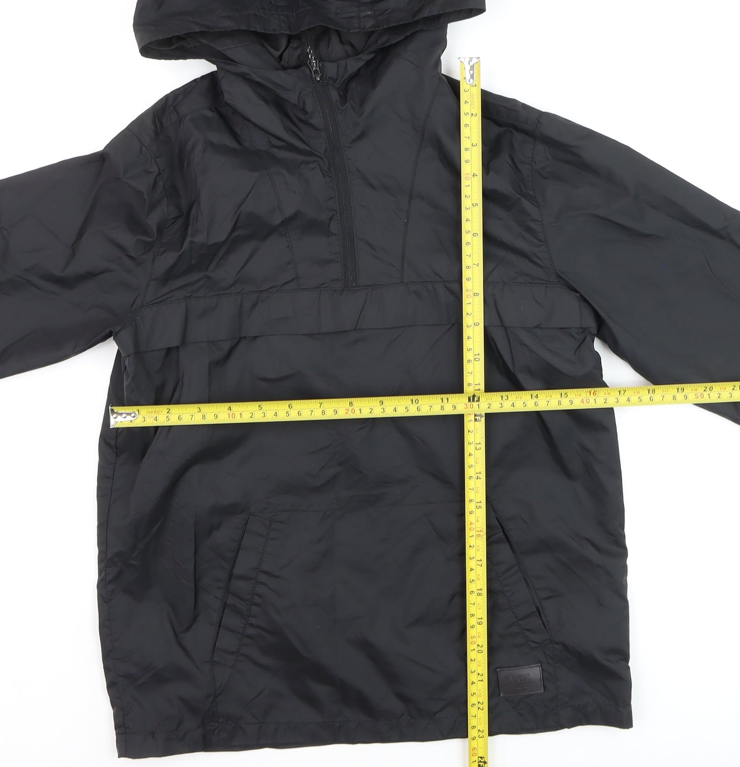 Vans Boys Black Medium Hooded 1/4 Zip Windbreaker Jacket