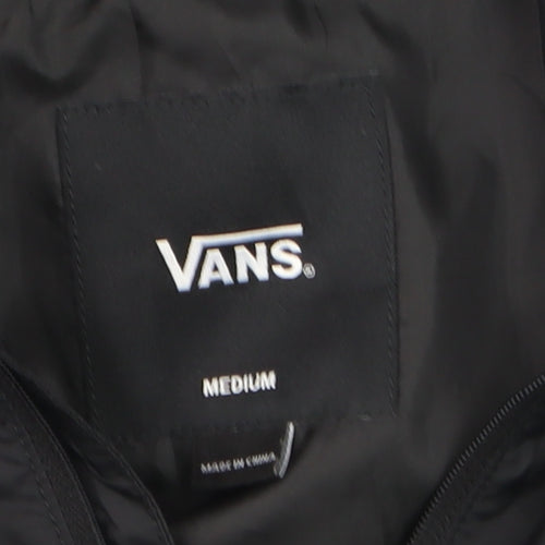 Vans Boys Black Medium Hooded 1/4 Zip Windbreaker Jacket