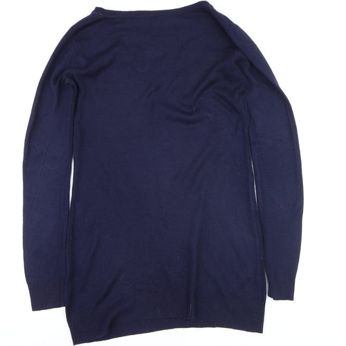 Dorothy Perkins Womens Navy Blue Size 6 Jumper Long Sleeve Crew Neck Knit