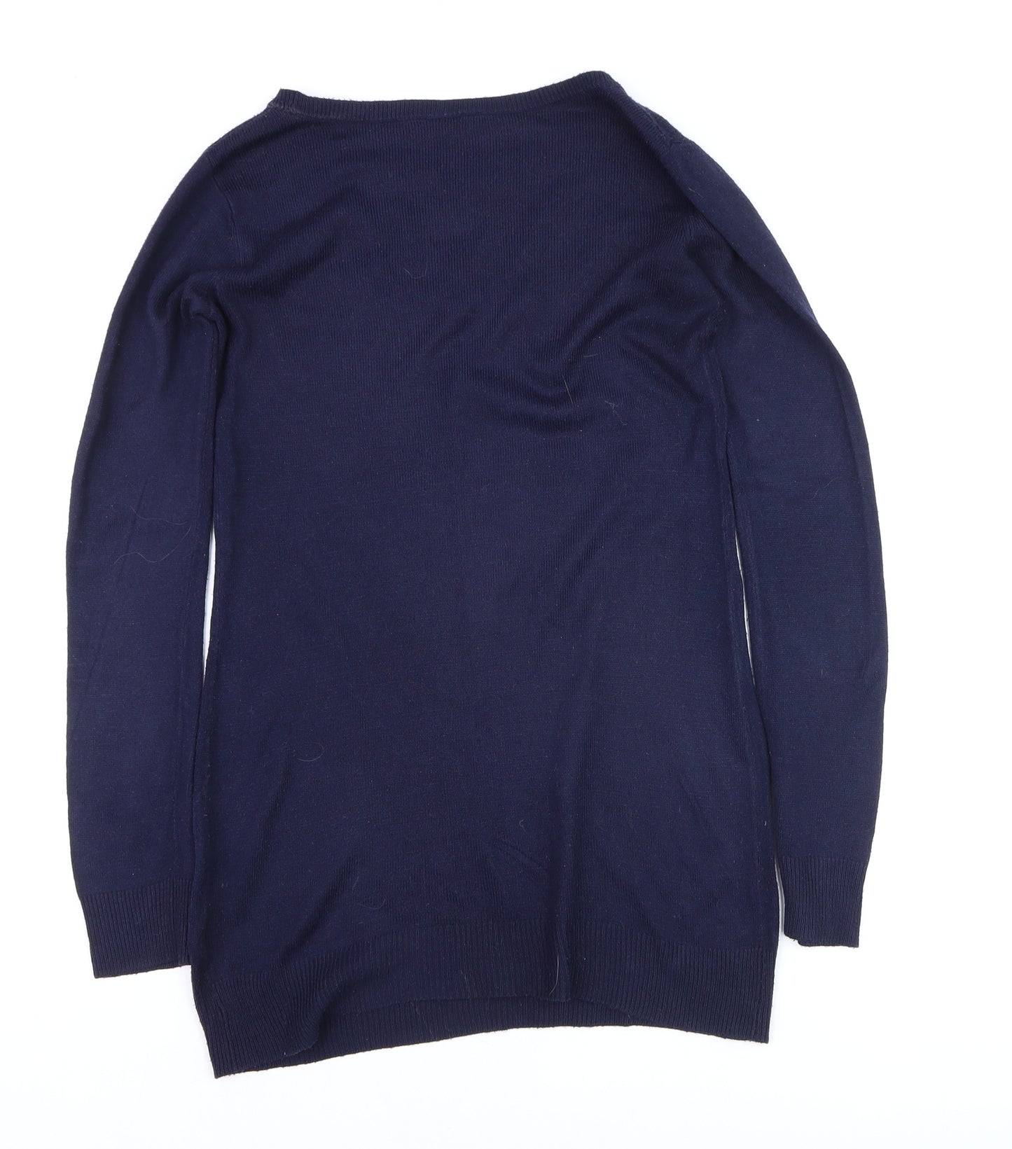 Dorothy Perkins Womens Navy Blue Size 6 Jumper Long Sleeve Crew Neck Knit