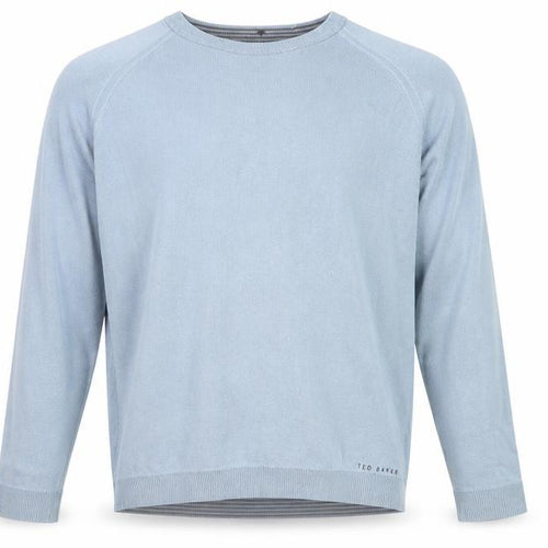 Ted Baker Men's Blue Cotton Crew Neck Pullover Jumper L