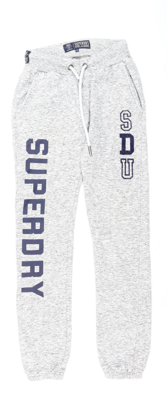 Superdry Women's Grey Jogger Sweatpants XS Drawstring Athleisure