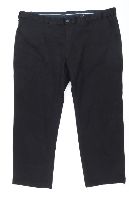 Marks and Spencer Mens Black Regular Fit Chino Trousers 46x29