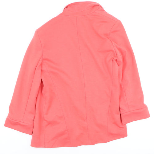 Topshop Women Pink Cotton Blend Lined Blazer UK 12