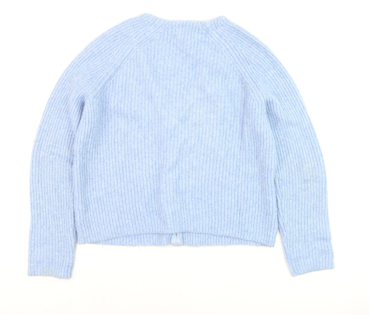 Fat Face Womens Blue Chunky Knit V-Neck Button Cardigan Size 12