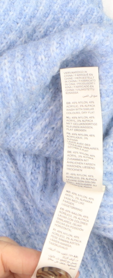 Fat Face Womens Blue Chunky Knit V-Neck Button Cardigan Size 12