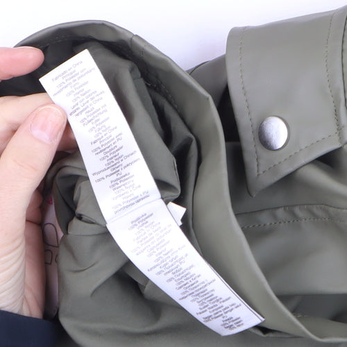 Next Womens Green Waterproof Hooded Rain Coat Size 16