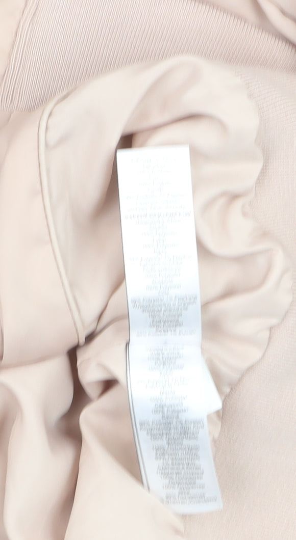 Next Women Beige Bomber Jacket Size 12 Tall Polyester Zip