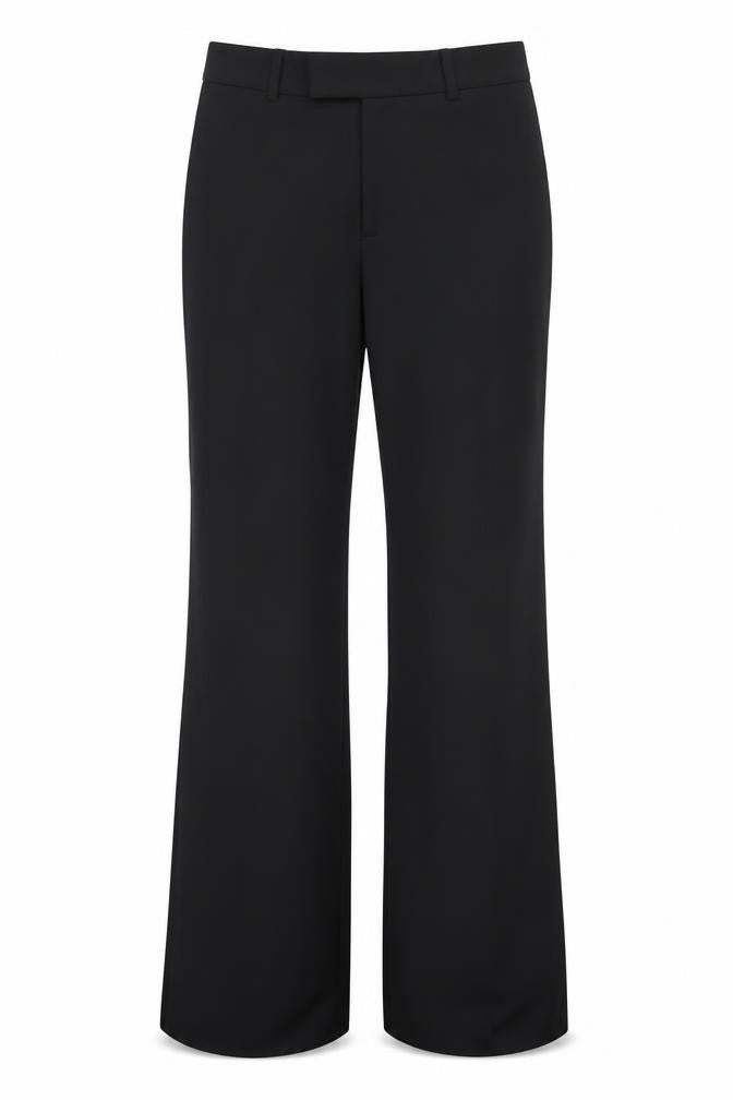 Zara Women Black Flared Trousers L Stretch Business Work Pants