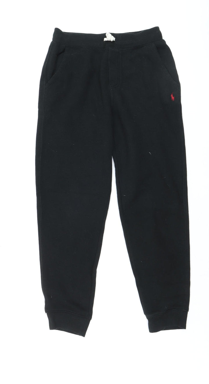 Polo Ralph Lauren Boys Black Jogger Sweatpants M (10-12) Fleece Trousers