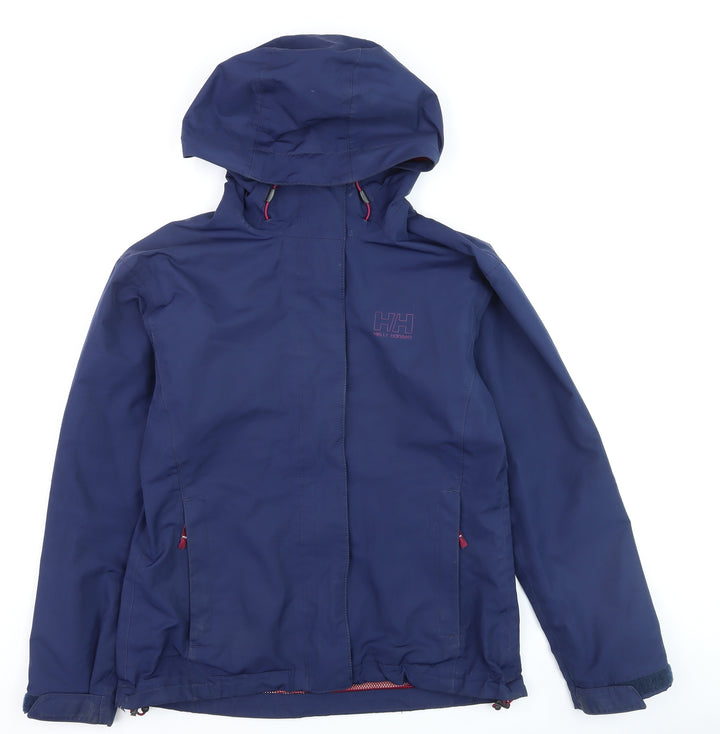 Helly Hansen Women's Blue Waterproof Hooded Rain Jacket Size S