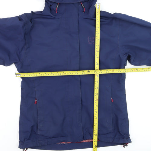 Helly Hansen Women's Blue Waterproof Hooded Rain Jacket Size S