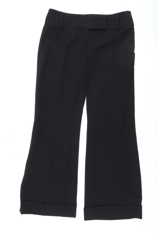 Topshop Women Black Size 12 Dress Pants Straight Leg Trousers