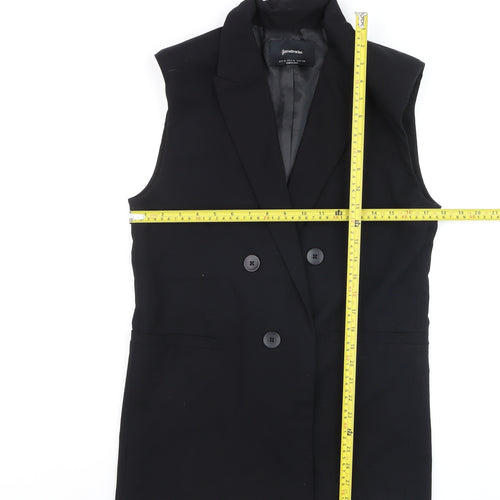Stradivarius Women Black Size 12 Sleeveless Buttoned Waistcoat