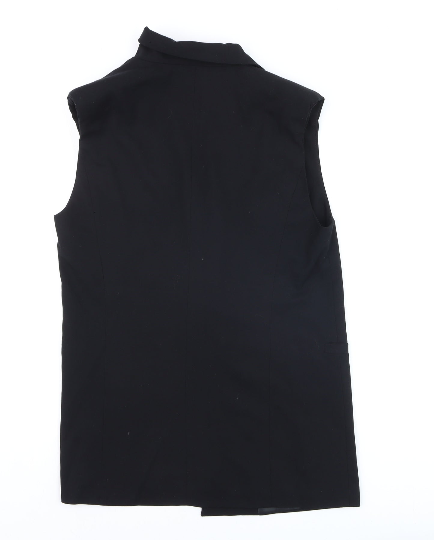Stradivarius Women Black Size 12 Sleeveless Buttoned Waistcoat