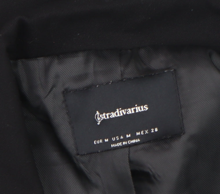 Stradivarius Women Black Size 12 Sleeveless Buttoned Waistcoat