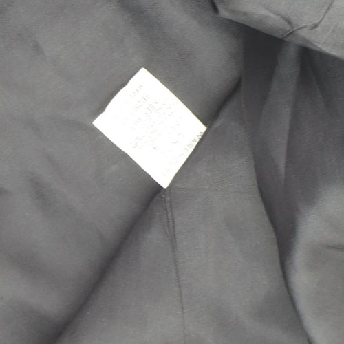 Warehouse Women’s Black Wool Trench Coat Size 12 Belted Long