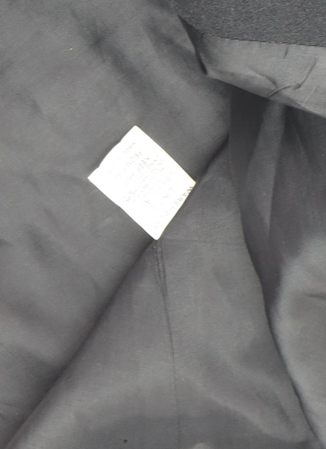Warehouse Women’s Black Wool Trench Coat Size 12 Belted Long
