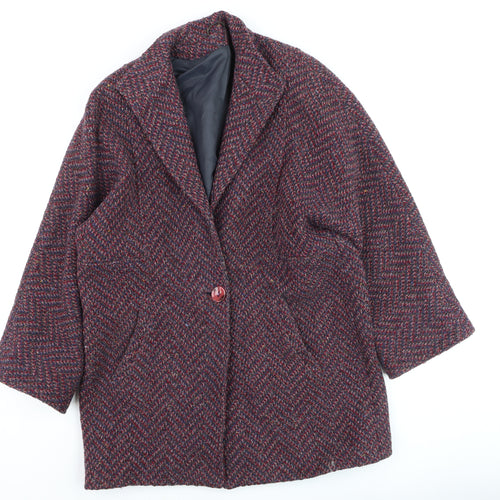 Dereta Women's Multicoloured Wool Tweed Overcoat Size 10