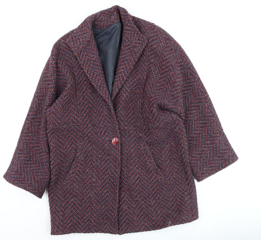 Dereta Women's Multicoloured Wool Tweed Overcoat Size 10