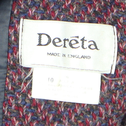 Dereta Women's Multicoloured Wool Tweed Overcoat Size 10