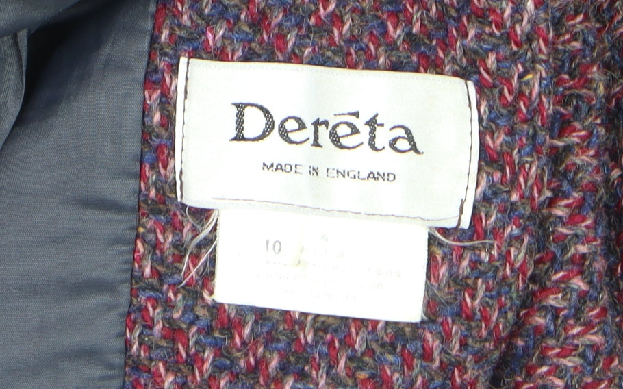 Dereta Women's Multicoloured Wool Tweed Overcoat Size 10