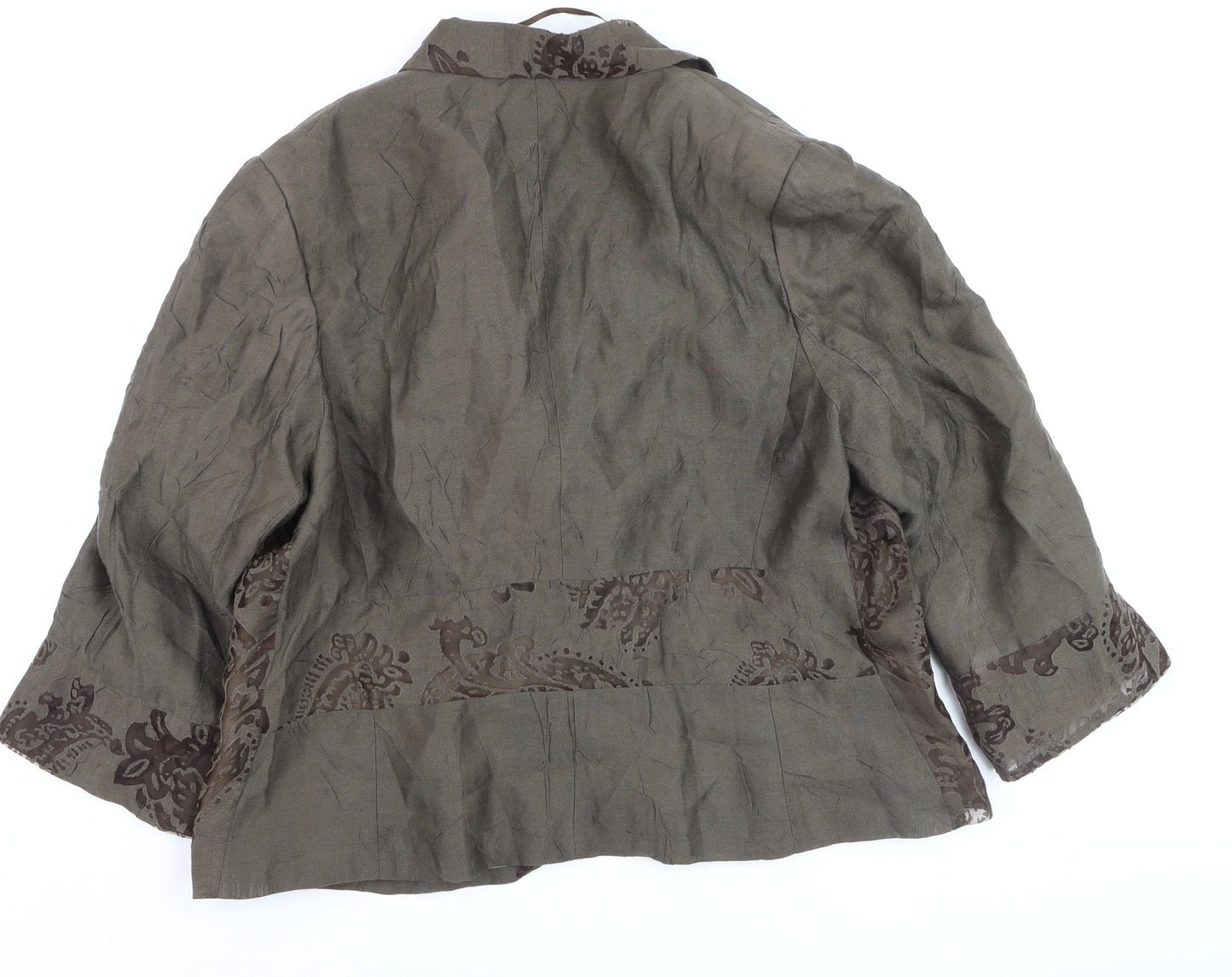 MEL Collection Women's Brown Floral Blazer Jacket Size 18 Classic Style