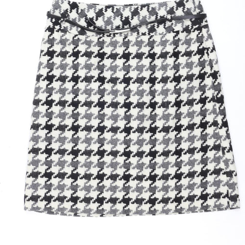 Marks and Spencer Women Grey A-Line Wool Blend Knee Length Skirt UK 10